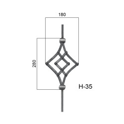 DOPREDAJ Tyč 900mm, profil 12x12mm, ornament 280x180mm DOPREDAJ Tyč 900mm, profil 12x12mm, ornament 280x180mm
